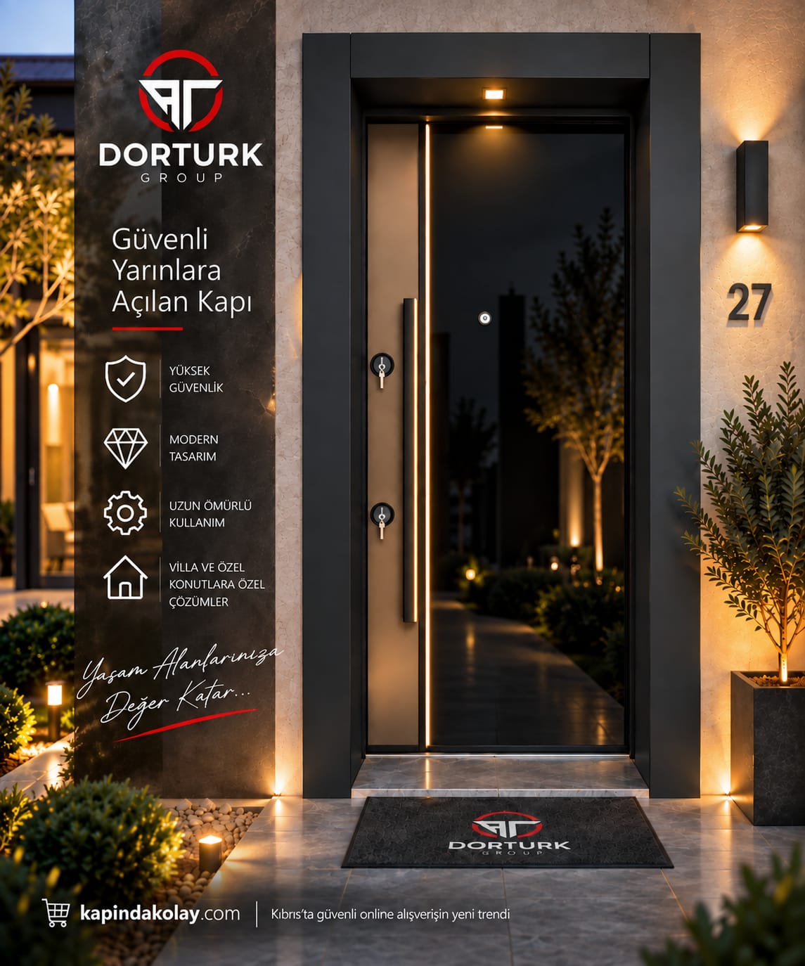 Model – Parlak Siyah LED Detaylı Premium Villa Kapısı Model – Parlak Siyah LED Detaylı Premium Villa Kapısı